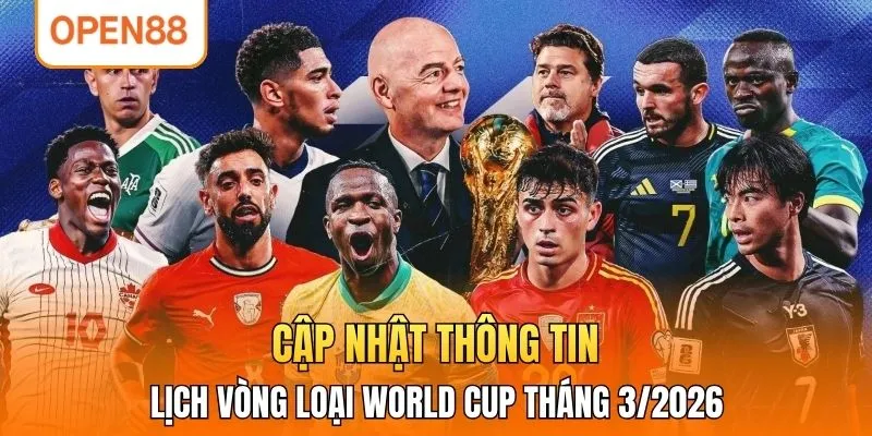 Cập nhật thông tin lịch vòng loại World Cup tháng 3/2026